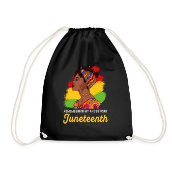 Juneteenth 1865 Remembering My Ancestors - Drawstring Bag - black - Front