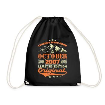 Original October 2007 vintage anniversary 2007 - Drawstring Bag - black - Front