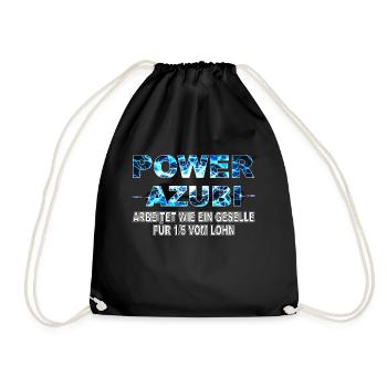 POWER AZUBI - der Auszubildende der Gas gibt Humor - Turnbeutel - Schwarz - Vorne