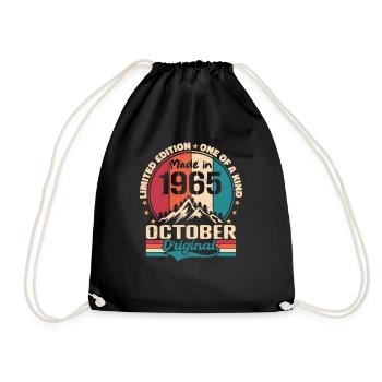 Octobre 1965 Cadeau D'anniversaire 1965 Octobre - Sac de sport léger - noir - Devant