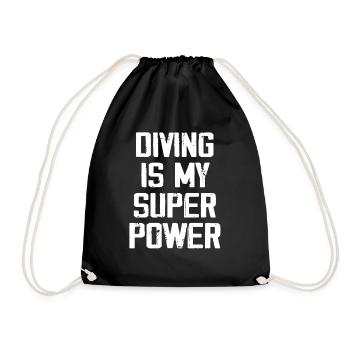 Diving Is My Super Power - Drawstring Bag - black - Front