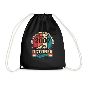 October 2007 Birthday Gift 2007 October - Drawstring Bag - black - Front
