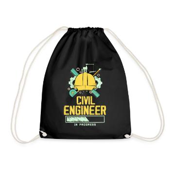 Future career as a civil engineer Civil engineering - Drawstring Bag - black - Front