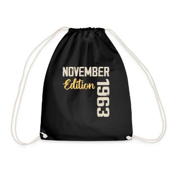 Born in November 1963 - Edition 1963 - Drawstring Bag - black - Front