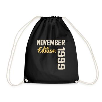 Born in November 1999 - Edition 1999 - Drawstring Bag - black - Front