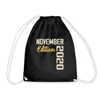 Born in November 2020 - Edition 2020 - Drawstring Bag - black - Front