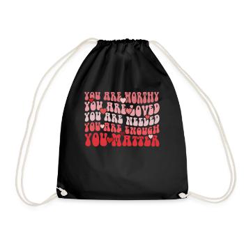 You Matter Kindness Be Kind Groovy Mental Health - Drawstring Bag - black - Front