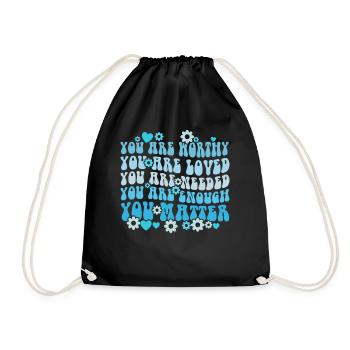 You Matter Kindness Be Kind Groovy Mental Health - Drawstring Bag - black - Front