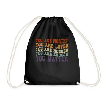 You Matter Kindness Be Kind Groovy Mental Health - Drawstring Bag - black - Front