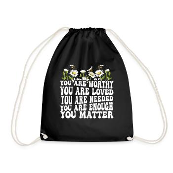 You Matter Kindness Be Kind Groovy Mental Health - Drawstring Bag - black - Front