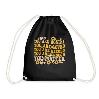 You Matter Kindness Be Kind Groovy Mental Health - Drawstring Bag - black - Front