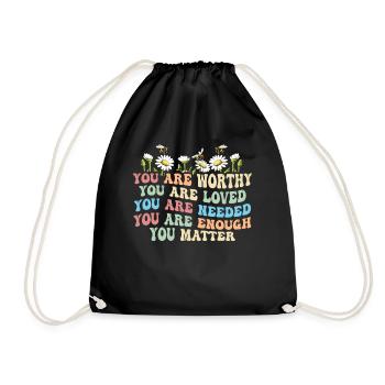 You Matter Kindness Be Kind Groovy Mental Health - Drawstring Bag - black - Front
