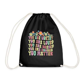 You Matter Kindness Be Kind Groovy Mental Health - Drawstring Bag - black - Front