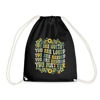 You Matter Kindness Be Kind Groovy Mental Health - Drawstring Bag - black - Front
