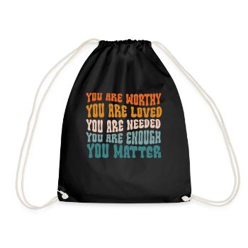You Matter Kindness Be Kind Groovy Mental Health - Drawstring Bag - black - Front