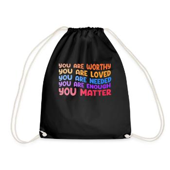You Matter Kindness Be Kind Groovy Mental Health - Drawstring Bag - black - Front