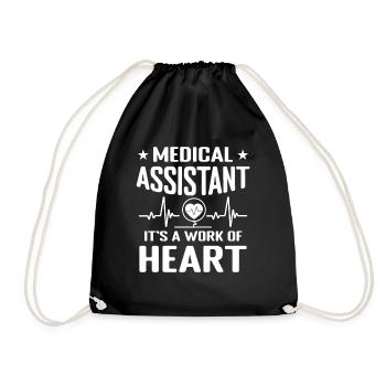 Medical Assistant Heart Medicine Gift - Drawstring Bag - black - Front