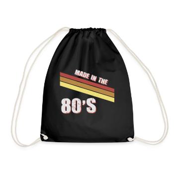 80er Die Musik der 80er Jahre - Turnbeutel - Schwarz - Vorne