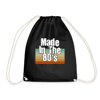 80er Die Musik der 80er Jahre - Turnbeutel - Schwarz - Vorne