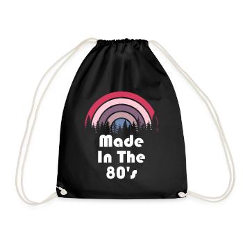 80er Die Musik der 80er Jahre - Turnbeutel - Schwarz - Vorne