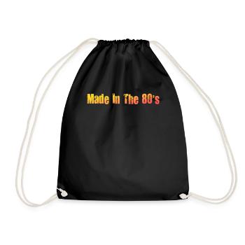 80er Die Musik der 80er Jahre - Turnbeutel - Schwarz - Vorne