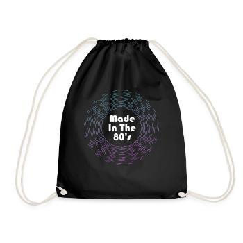 80er Die Musik der 80er Jahre - Turnbeutel - Schwarz - Vorne