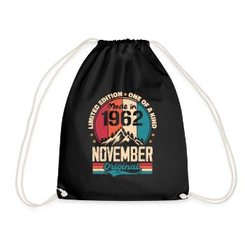 Novembre 1962 Millésime Vintage Anniversaire Rétro - Sac de sport léger - noir - Devant