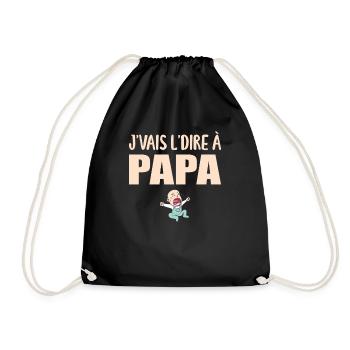 Papa - J'aime Mon Papa - Père Cadeau - Sac de sport léger - noir - Devant