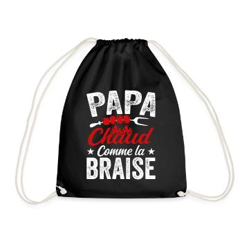 Papa Chaud Comme La Braise, Cadeau Humour Barbecue - Sac de sport léger - noir - Devant