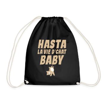 Chat - Amoureux des Chats - Chat Humour - Sac de sport léger - noir - Devant