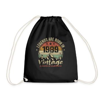The legends were born in 1989 - 1989 - Drawstring Bag - black - Front