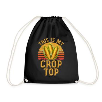 Das ist mein Crop Top Lustiger Bauer Maisliebhaber - Turnbeutel - Schwarz - Vorne