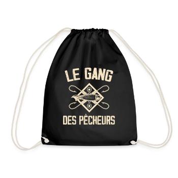 Pêche, Pêcheur, Canne à pêche - Sac de sport léger - noir - Devant