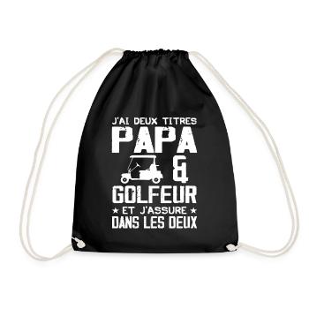 Je Suis Un Papa Golfeur - Sac de sport léger - noir - Devant