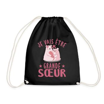 Grande-Soeur Humour Annonce Grossesse - Sac de sport léger - noir - Devant