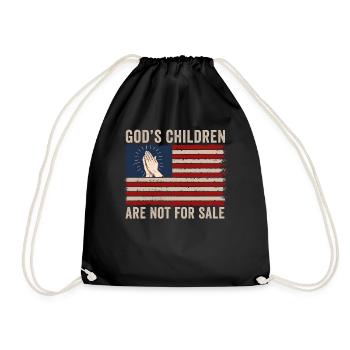 God's Children Are Not For Sale Christian Children - Drawstring Bag - black - Front