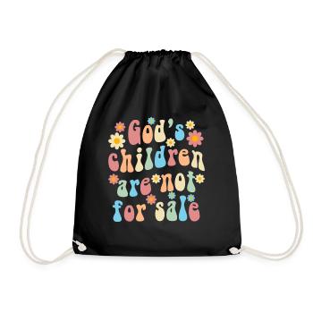 God's Children Are Not For Sale Christian Children - Drawstring Bag - black - Front
