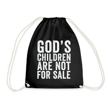 God's Children Are Not For Sale Christian Children - Drawstring Bag - black - Front
