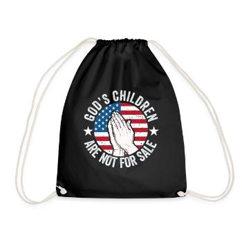 God's Children Are Not For Sale Christian Children - Drawstring Bag - black - Front