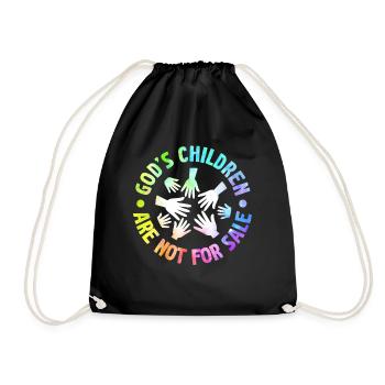 God's Children Are Not For Sale Christian Children - Drawstring Bag - black - Front