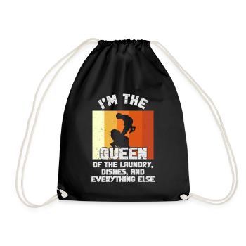 Reine de la lessive, de la vaisselle et de tout le reste - Sac de sport léger - noir - Devant
