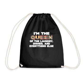 Reine de la lessive, de la vaisselle et de tout le reste - Sac de sport léger - noir - Devant