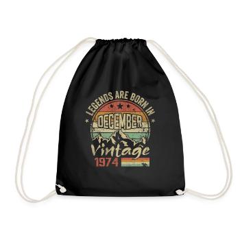 Légendes Sont Nés En Décembre 1974 - 1974 Décembre - Sac de sport léger - noir - Devant