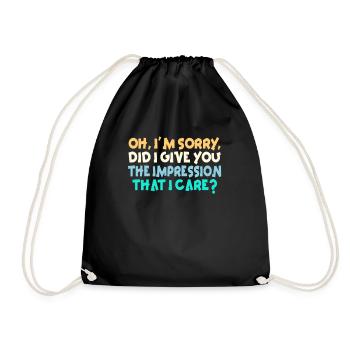 Indifference Sarcasm Different Attitude - Drawstring Bag - black - Front