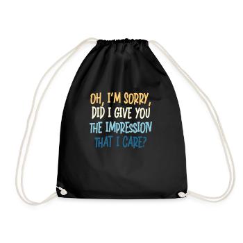 Indifference Sarcasm Different Attitude - Drawstring Bag - black - Front
