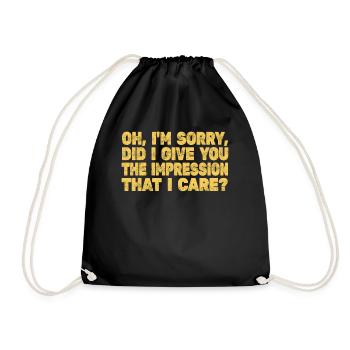 Indifference Sarcasm Different Attitude - Drawstring Bag - black - Front