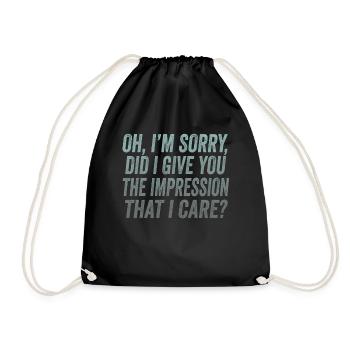 Indifference Sarcasm Different Attitude - Drawstring Bag - black - Front