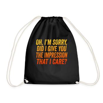 Indifference Sarcasm Different Attitude - Drawstring Bag - black - Front