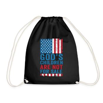 God's Children Are Not For Sale Christian Children - Drawstring Bag - black - Front