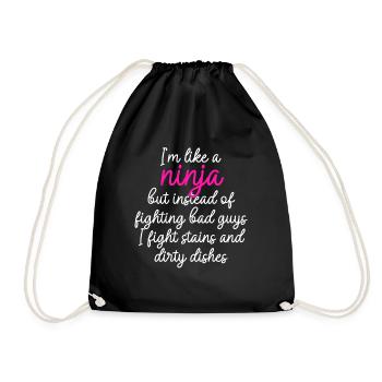 Comme une femme au foyer ninja - Sac de sport léger - noir - Devant